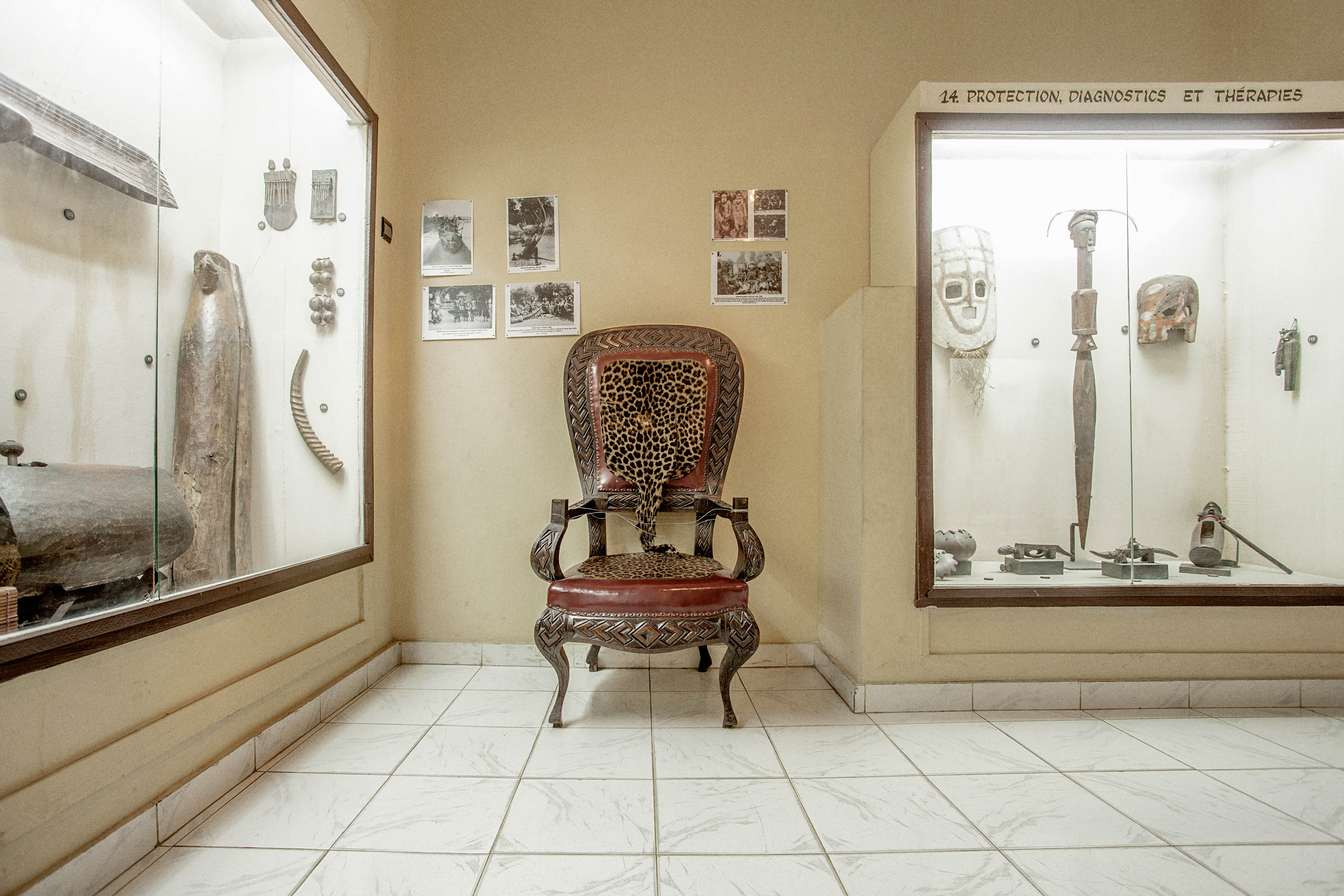 A throne in a museum