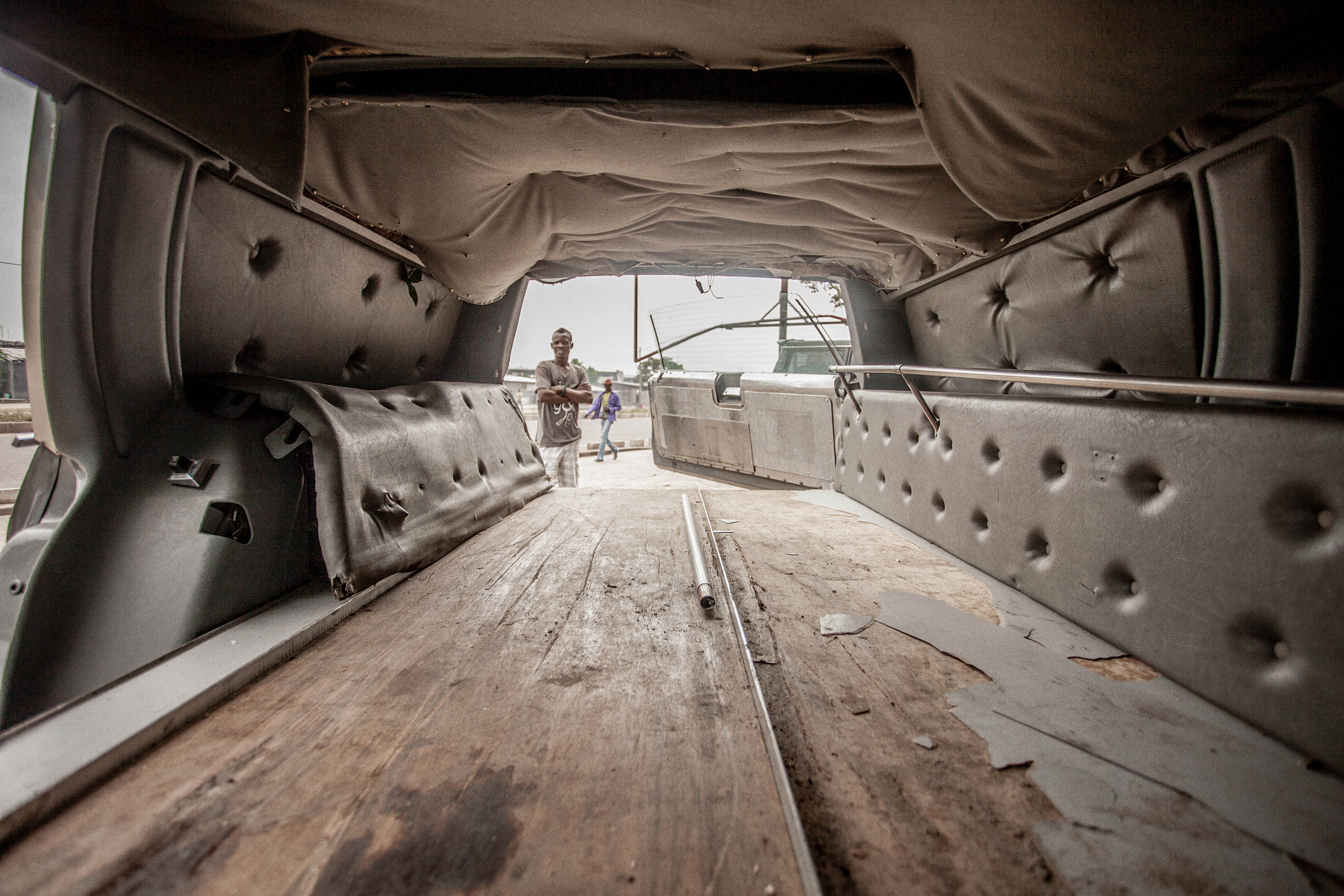 The view from inside a hearse