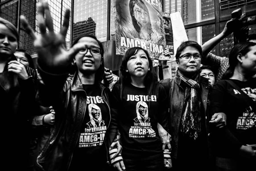 Supporters demonstrate in the street