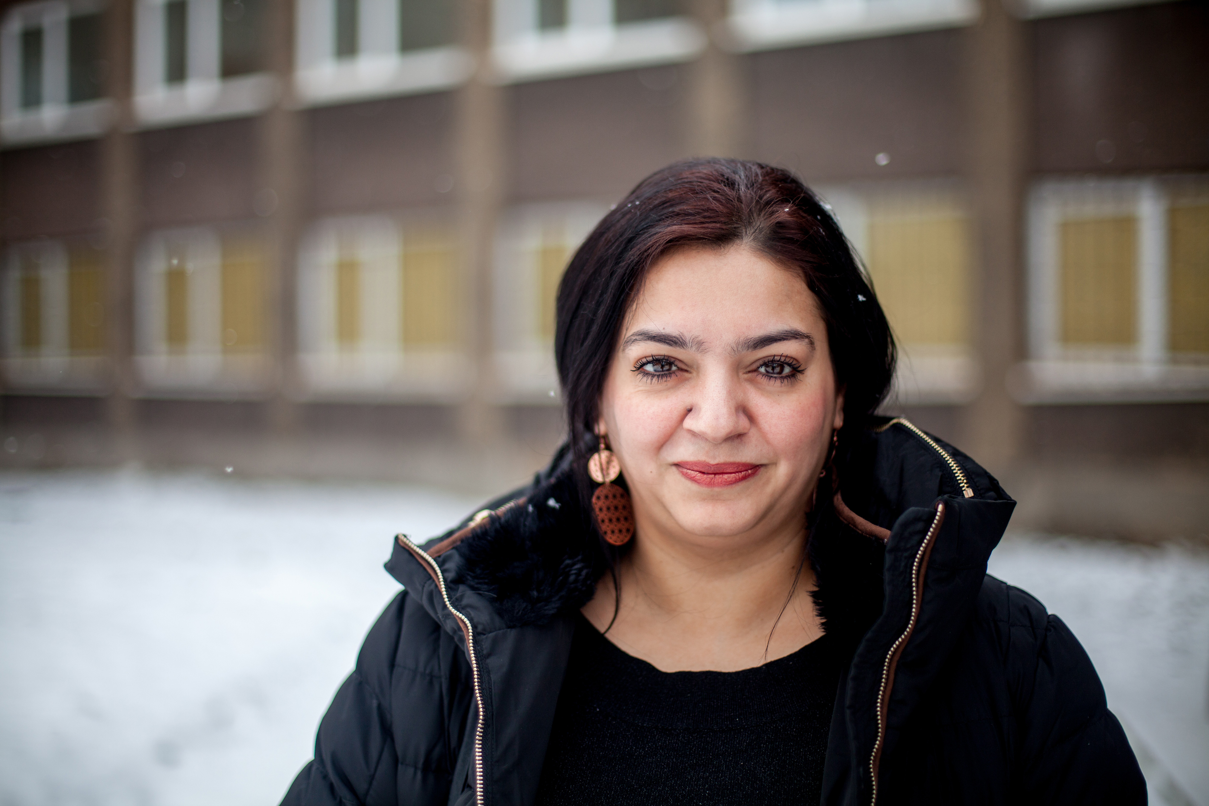 Jolana Smarhovycova outside a building