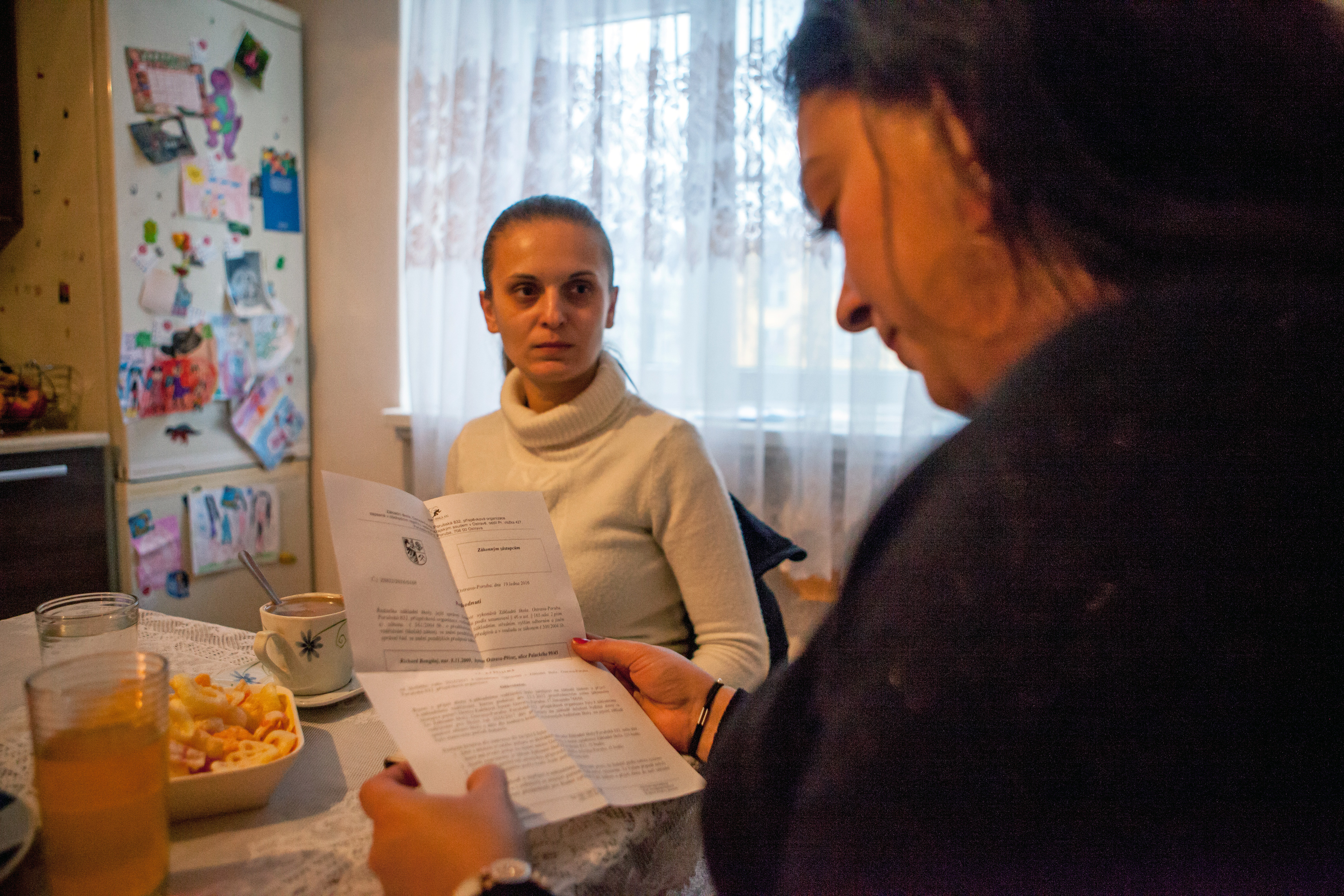 Two women at a kitchen table