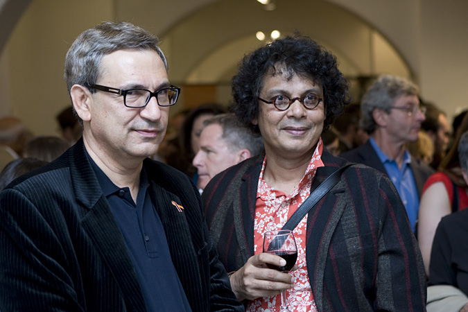 Orhan Pamuk, with guest at the reception
