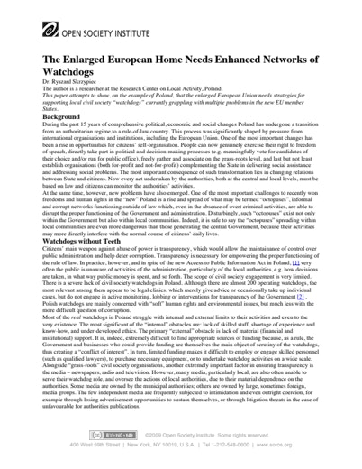 First page of PDF with filename: european-watchdogs-20040501.pdf