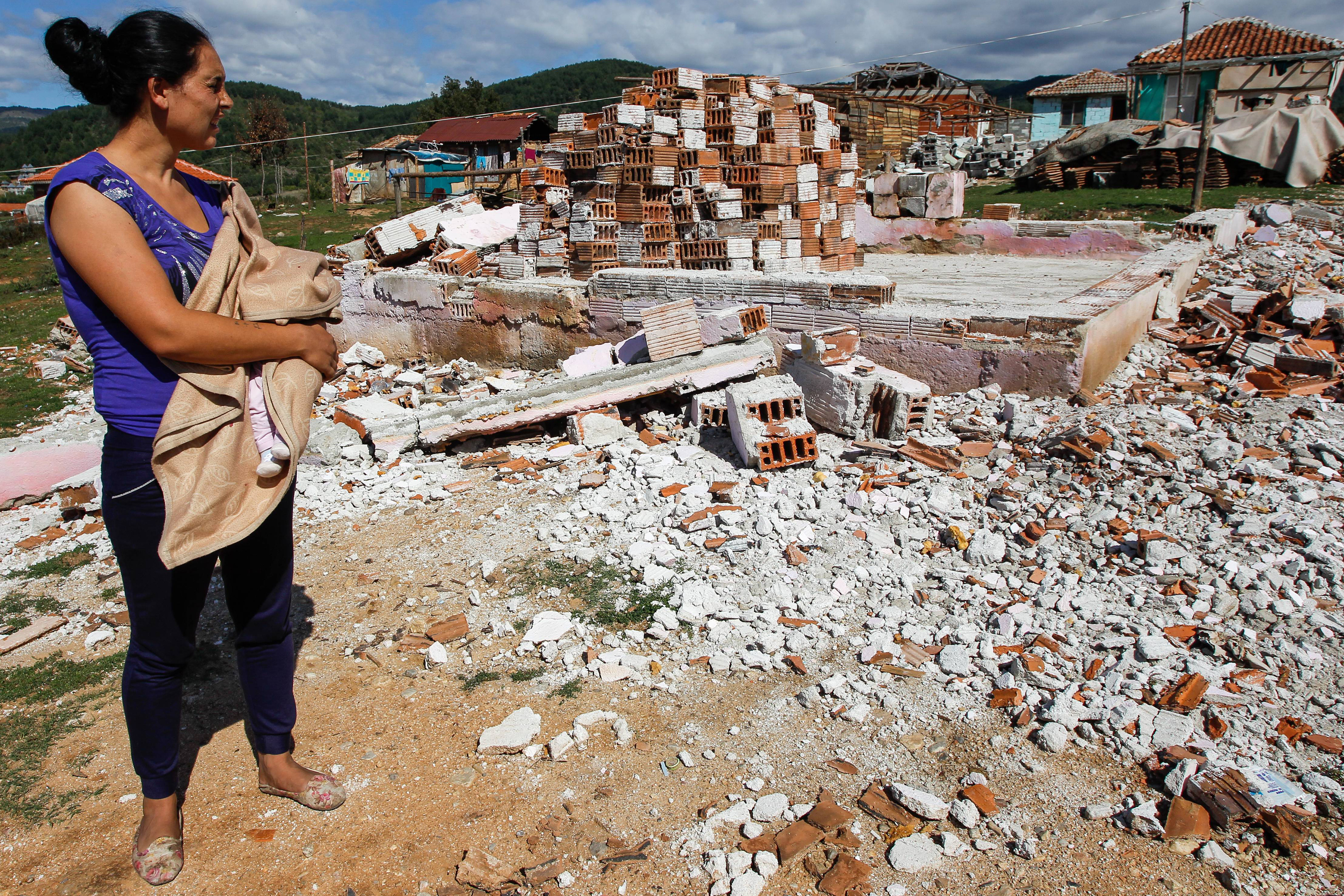 Remains of a demolished home