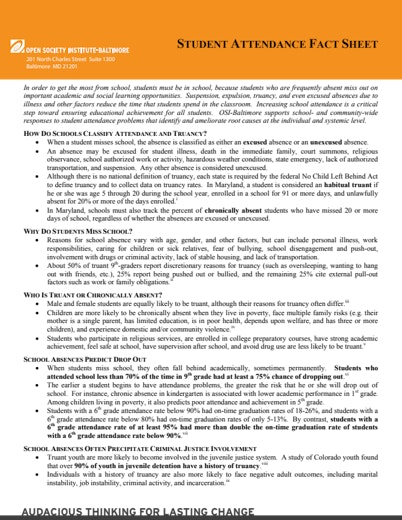 First page of PDF with filename: truancy_fact_20080124.pdf