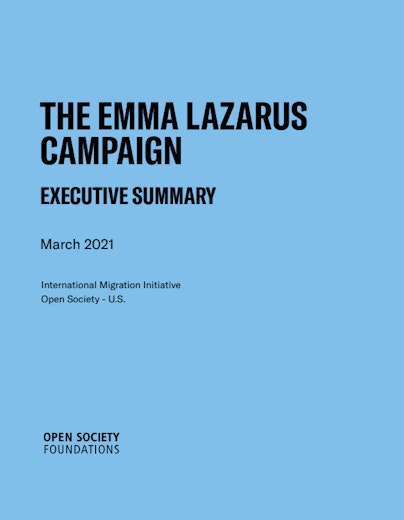 First page of PDF with filename: emma-lazarus-campaign-executive-summary-20210720.pdf