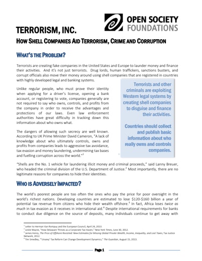First page of PDF with filename: terrorism-inc-how-shell-companies-aid-terrorism-crime-and-corruption-20131024.pdf
