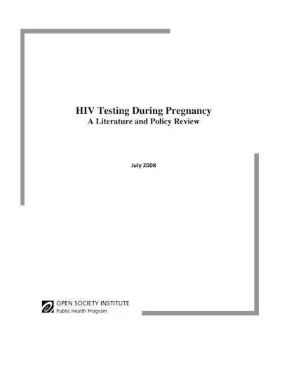 First page of PDF with filename: hivtesting_20080731.pdf