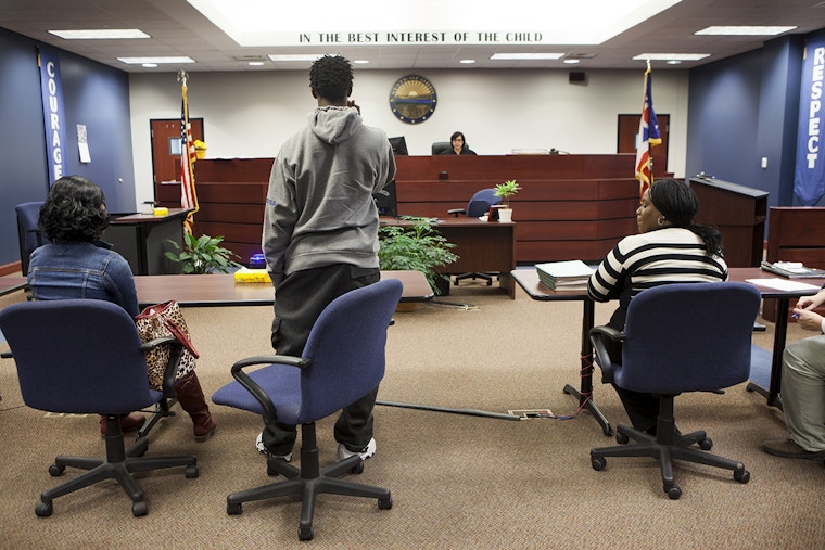 Juvenile offender in Ohio courtroom