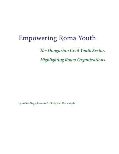 First page of PDF with filename: roma-youth20111011.pdf