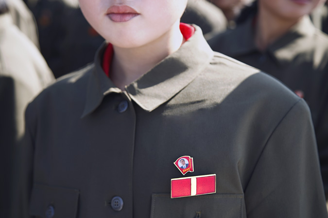 Close up of female soldier