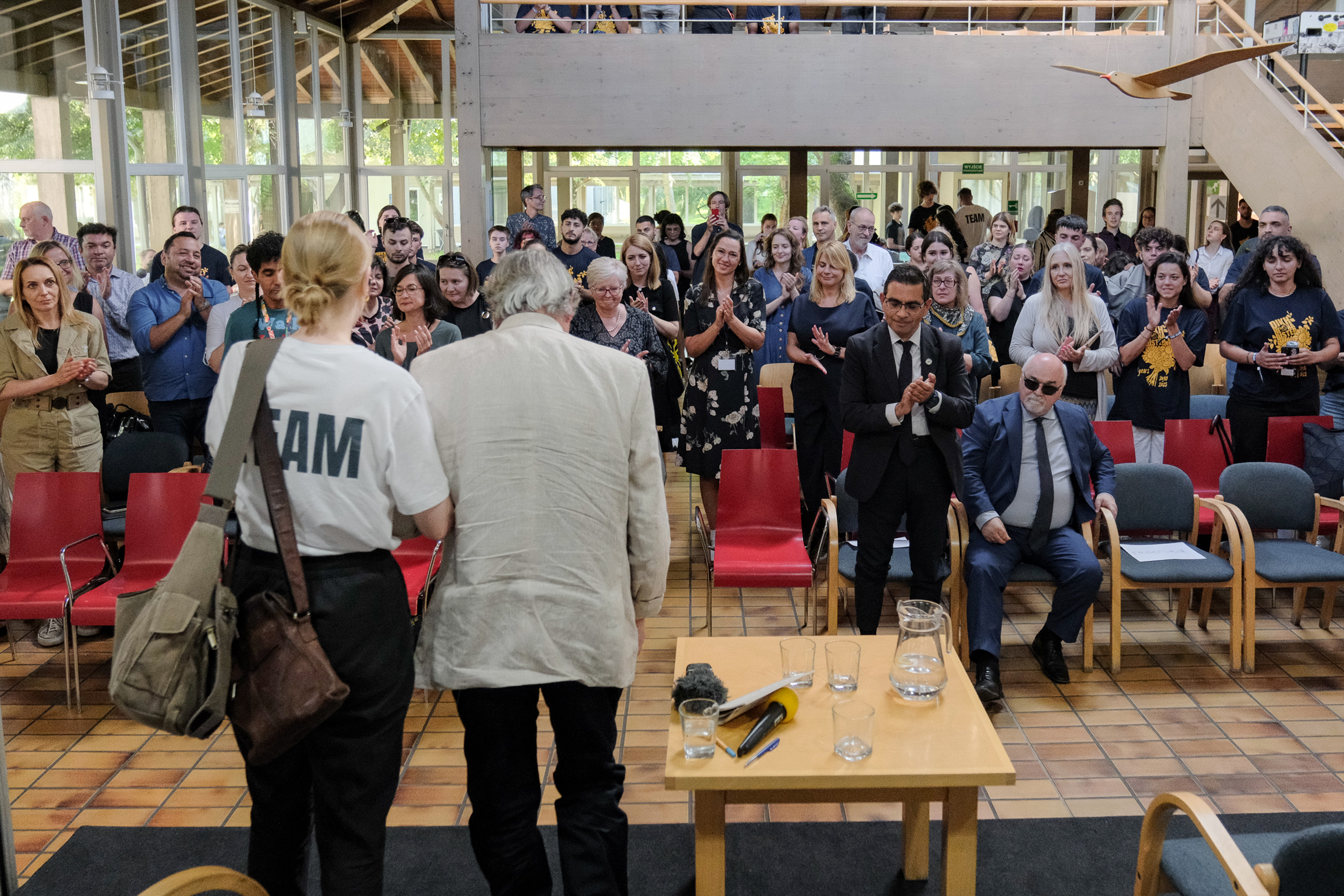Crowd of people in a room