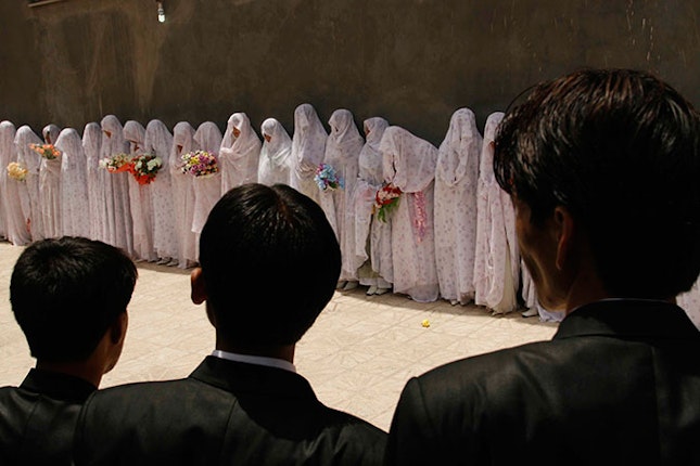 Mass marriage ceremony in Afghanistan.