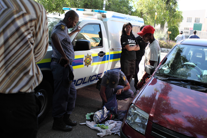 Police stopping a man