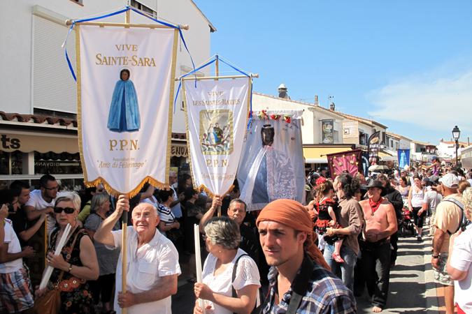 A procession of people