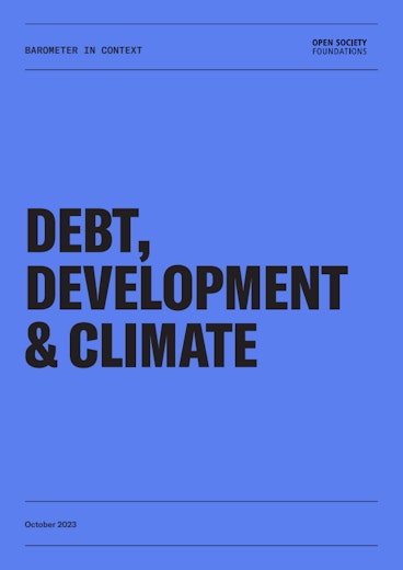 First page of PDF with filename: barometer-in-context-debt-development-and-climate.pdf