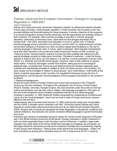 First page of PDF with filename: estonia-latvia-languages-20020117.pdf