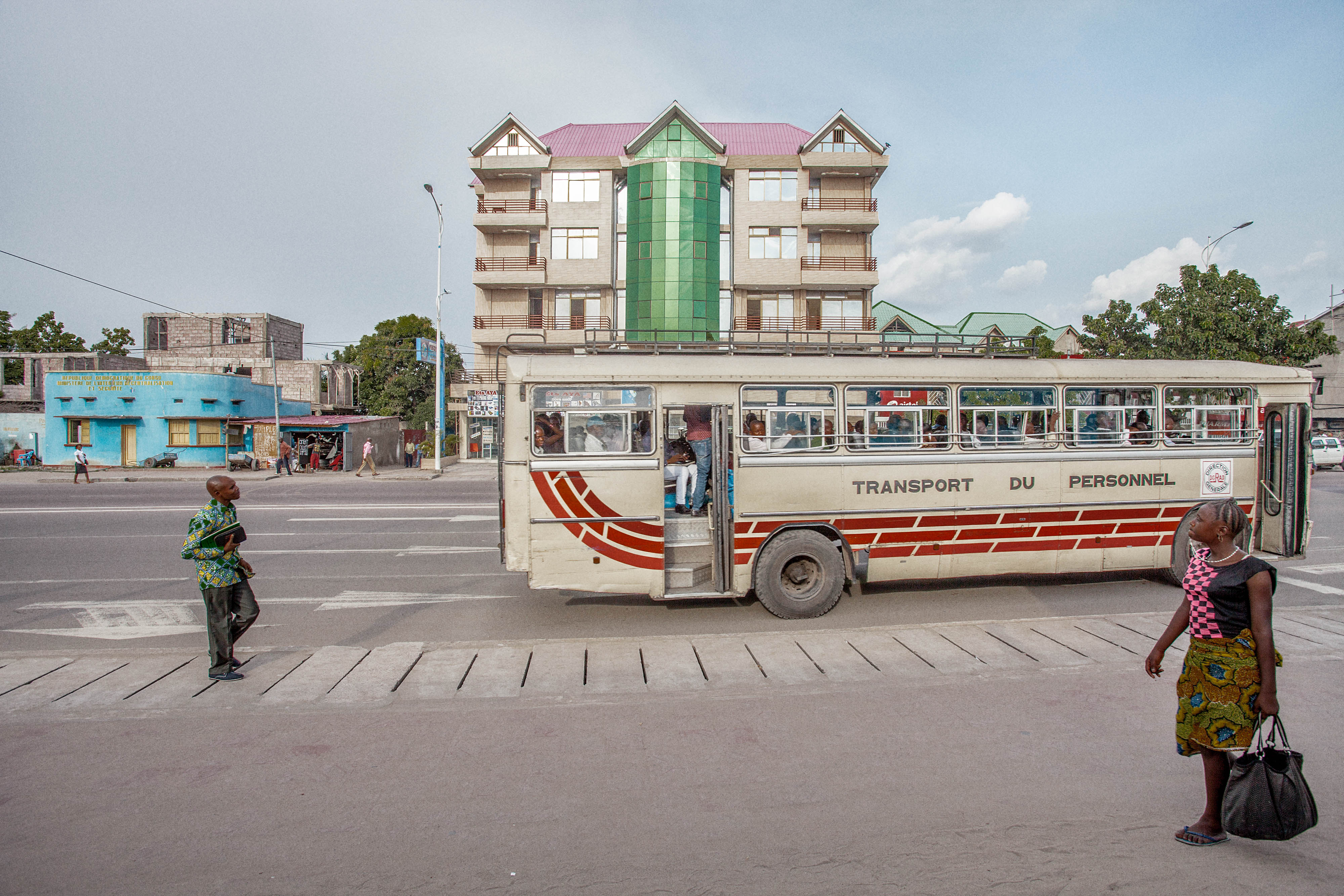 A city bus on a street