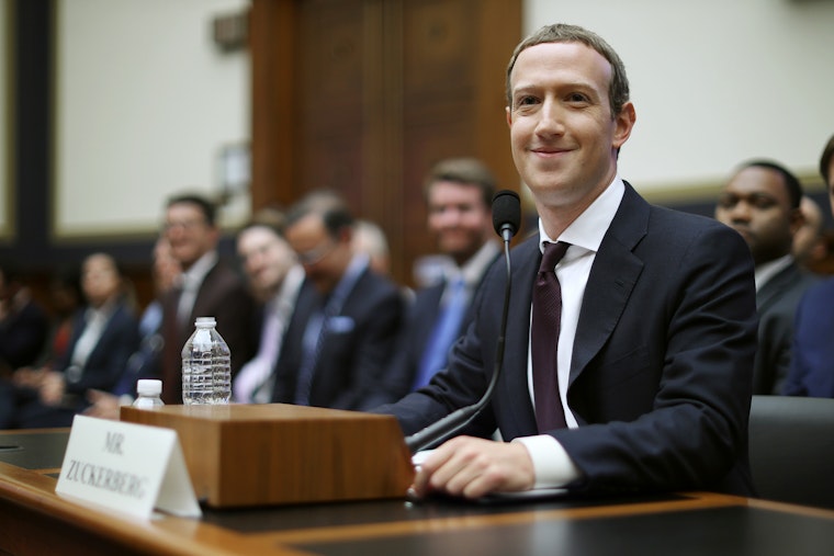 Mark Zuckerberg at a congressional hearing