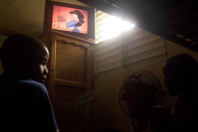 Kids watching cartoons