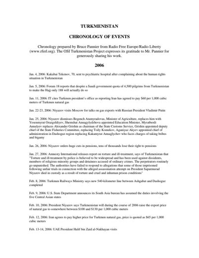 First page of PDF with filename: chronology_20080228.pdf