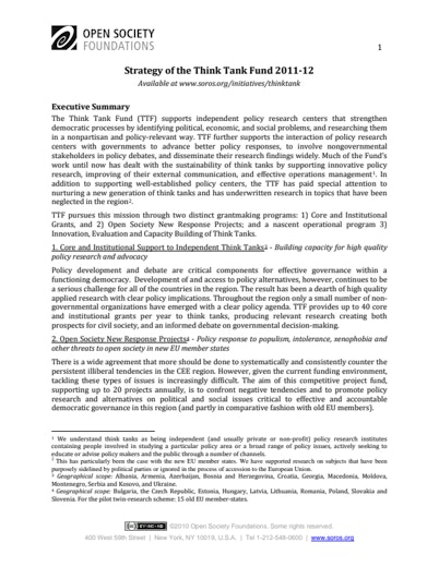 First page of PDF with filename: ttf-strategy-20110615.pdf