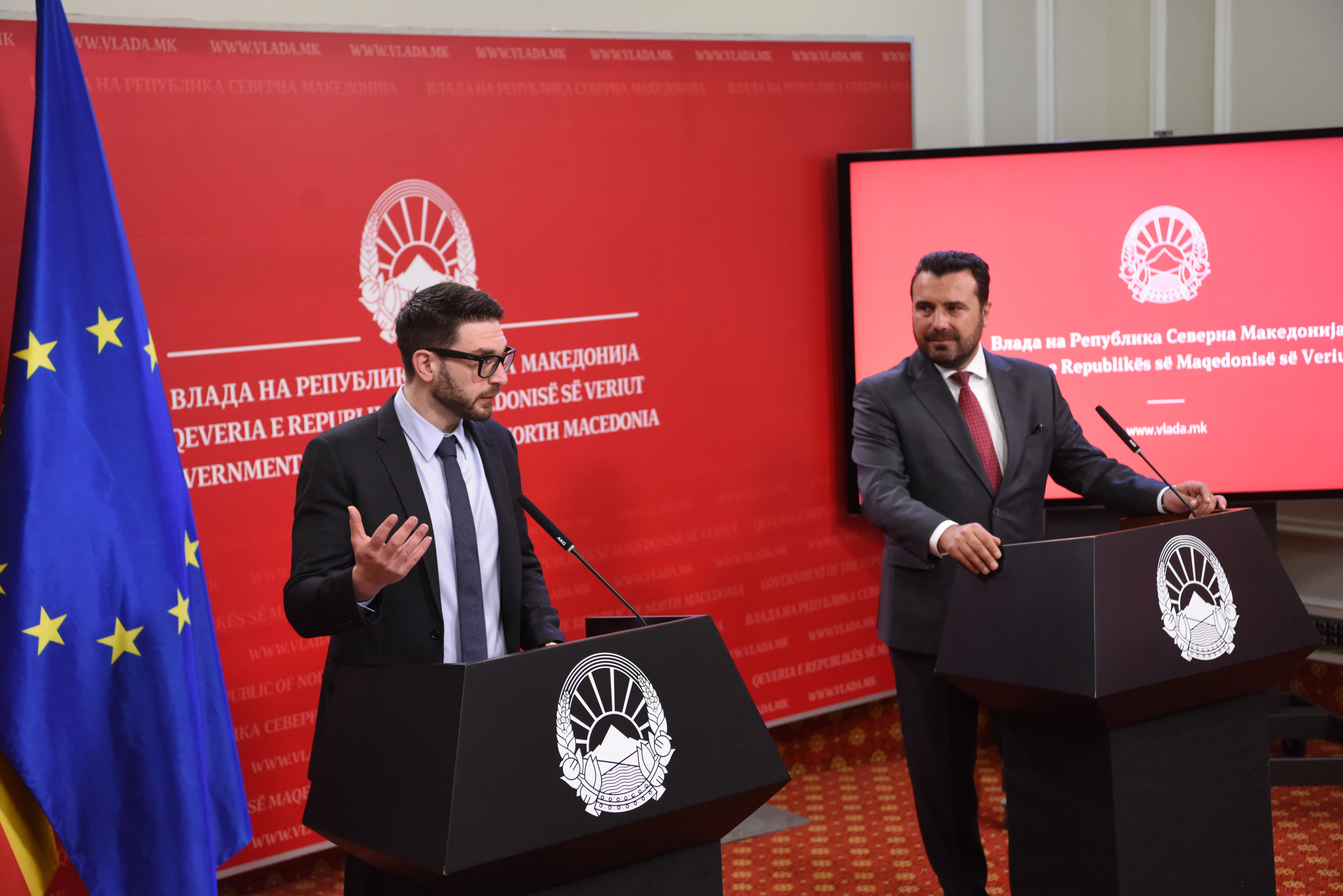 Man speaking at podium