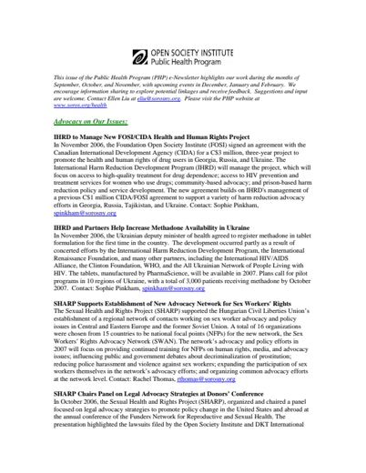 First page of PDF with filename: enewsletter_fallwinter2006.pdf