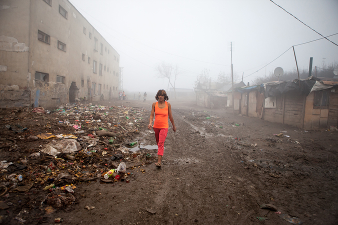 Woman walking down the street