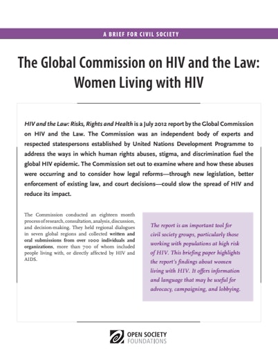 First page of PDF with filename: HIV-and-the-Law-Women-Living-with-HIV-20130930_0.pdf