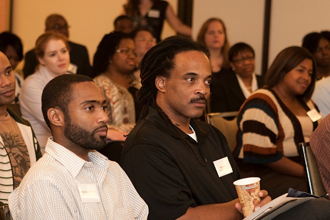 Kedrick Griffin and Neil Irvin sitting in audience