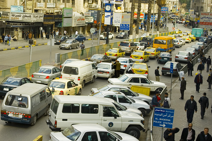 Cars in traffic