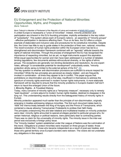 First page of PDF with filename: eu-minority-protection-20011001.pdf
