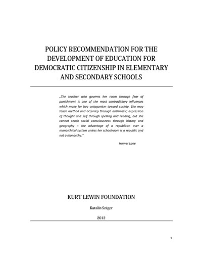 First page of PDF with filename: policy-recommendation-development-education-20131220.pdf