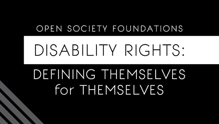 Title image from “On Disability Rights, Building a Movement One Billion Strong.” The Disability Rights Fund works with disabled people who are fighting for their human rights. In this video, founding executive director Diana Samarasan describes how the Fund came to be. Title card