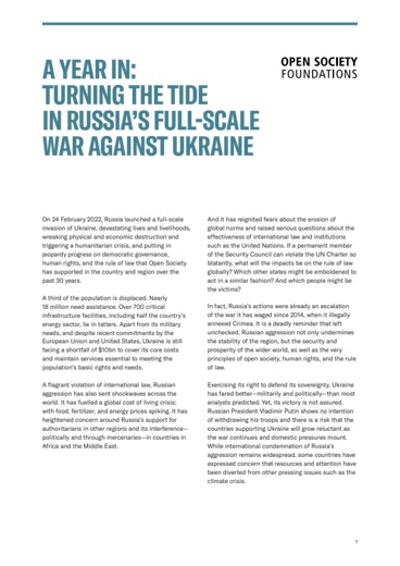 First page of PDF with filename: a-year-in-turning-the-tide-in-russias-full-scale-war-against-ukraine-20230218.pdf