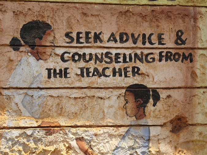 learn-from-kenya-20100415 Mural of teacher and student