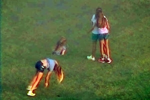 Three young woman playing