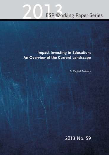 First page of PDF with filename: impact-investing-education-overview-current-landscape-20140106_0.pdf