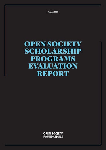First page of PDF with filename: open-society-scholarship-programs-evaluation-report-20231019.pdf