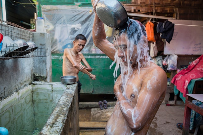 Men washing