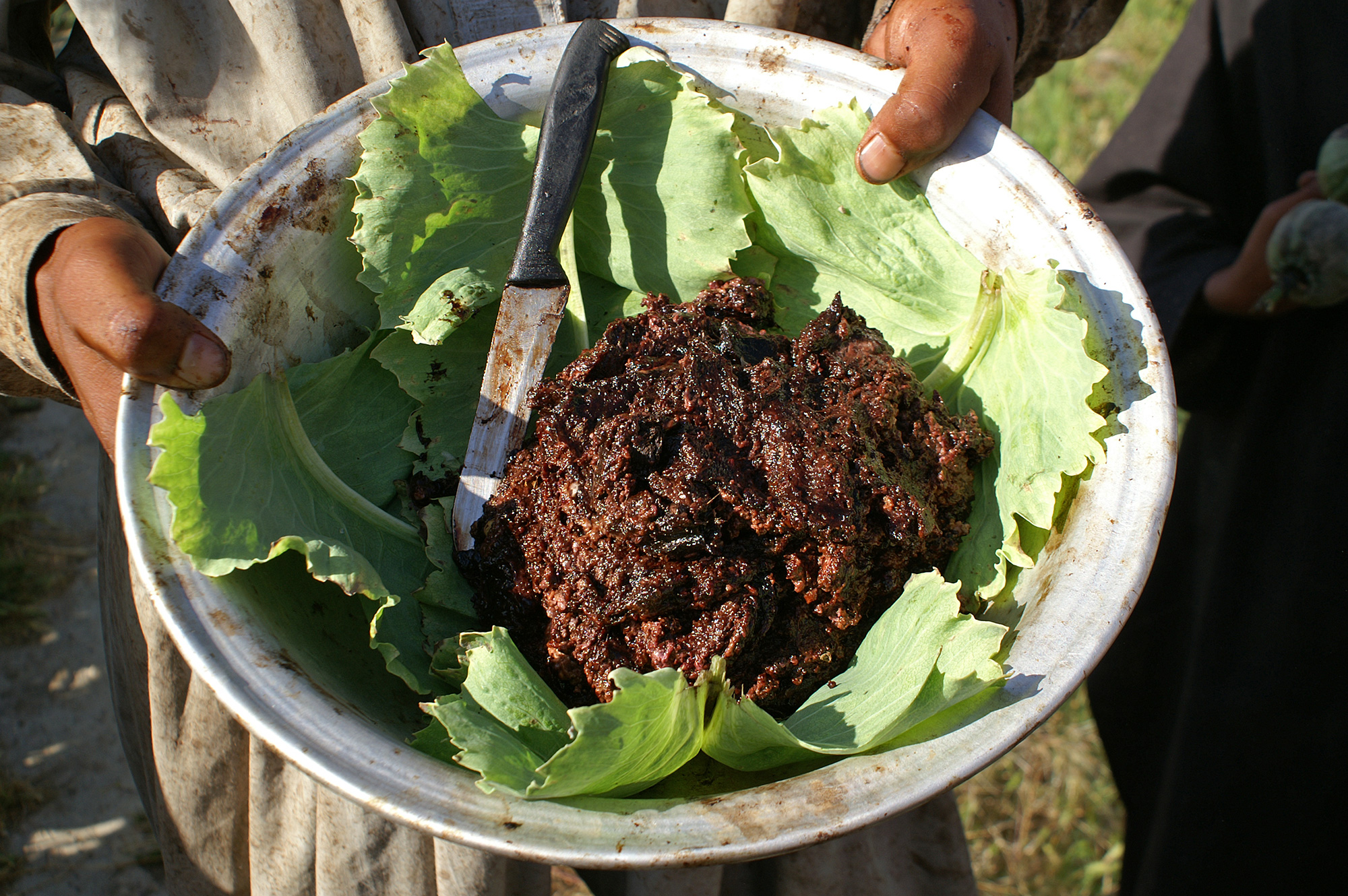 Opium gum in a bowl