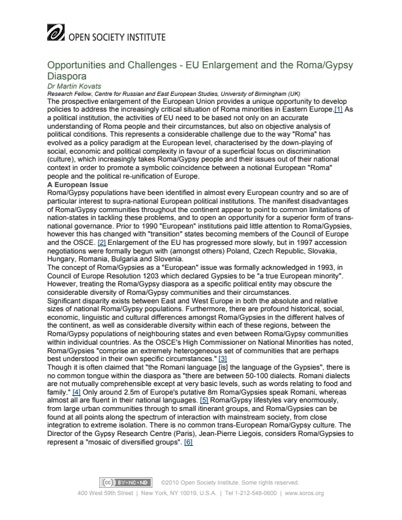 First page of PDF with filename: eu-enlargement-roma-20011101.pdf