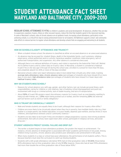 First page of PDF with filename: attendance-factsheet-20110328.pdf
