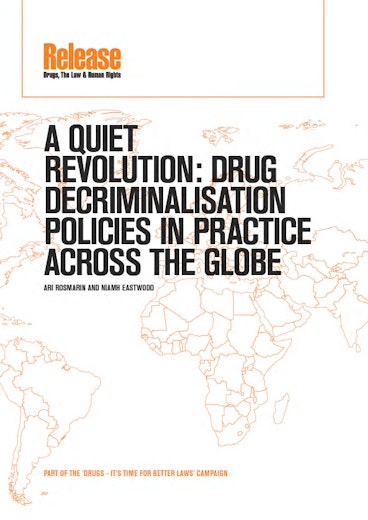 First page of PDF with filename: release-quiet-revolution-drug-decriminalisation-policies-20120709.pdf