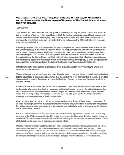 First page of PDF with filename: ilo_gbconclusions.pdf
