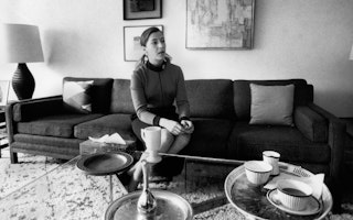 Ruth Bader Ginsburg photographed in a living room