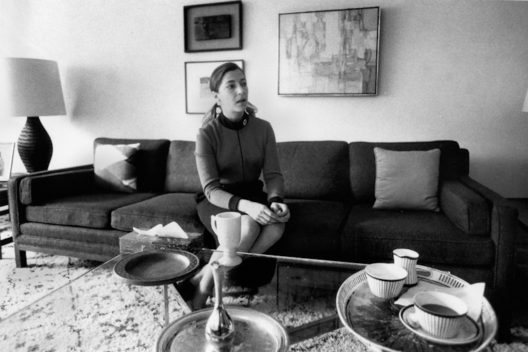 Ruth Bader Ginsburg photographed in a living room