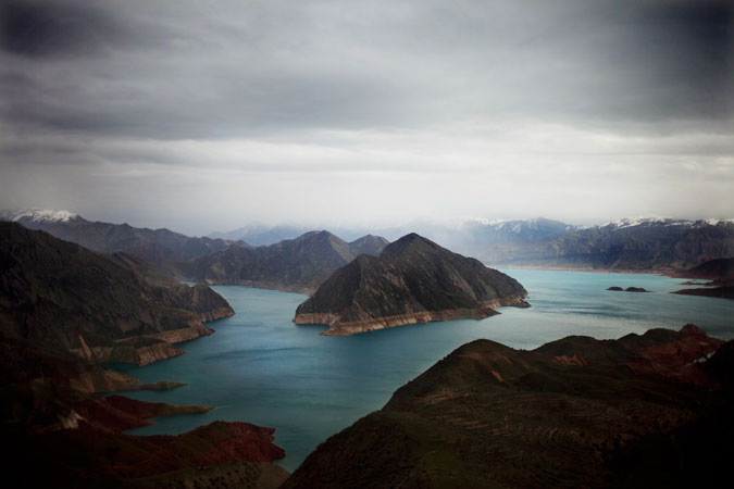 A reservoir above Nurek dam in Tajikistan.
