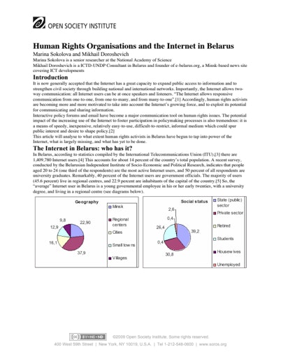 First page of PDF with filename: human-rights-internet-belarus-20041101.pdf